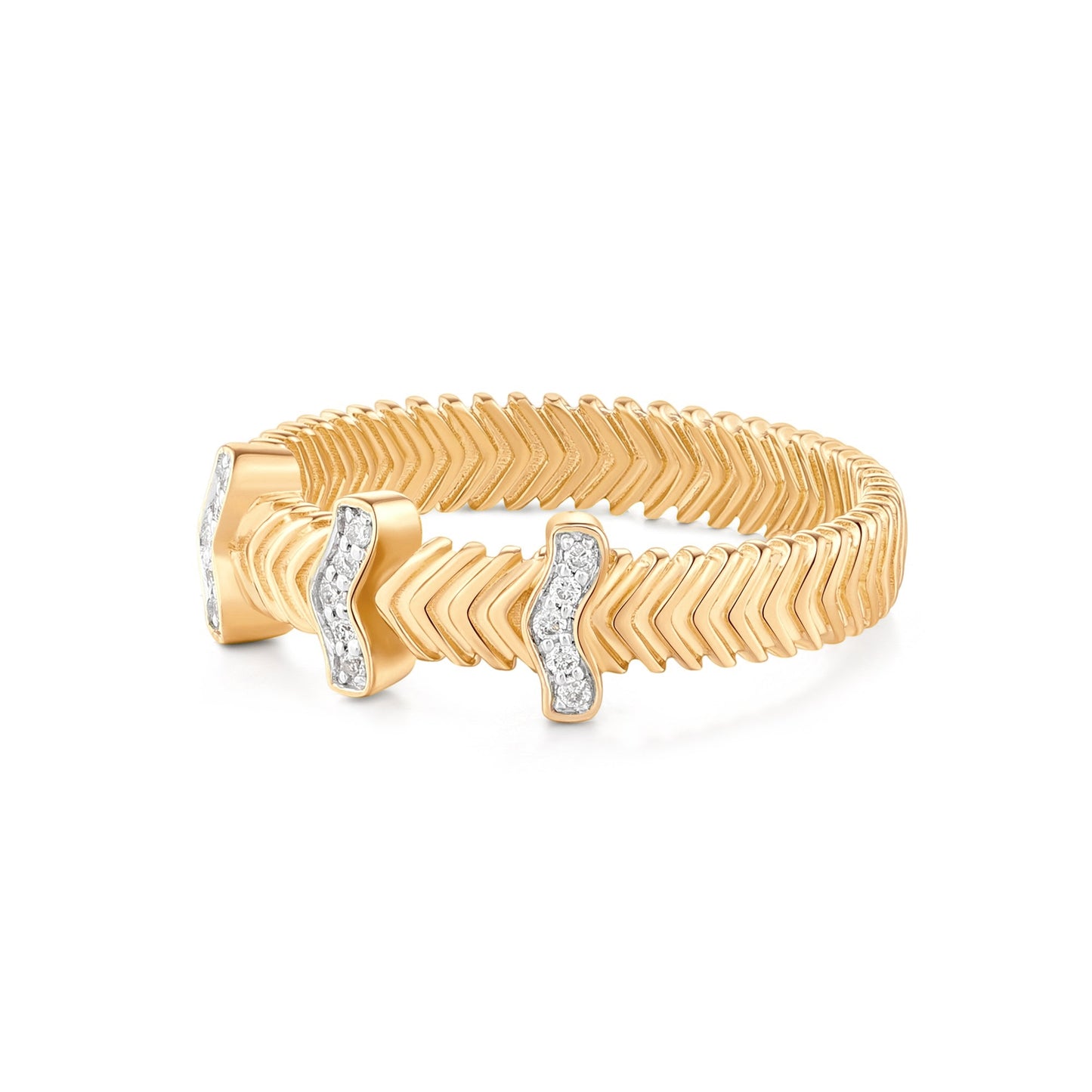 Carel 14K Ripple Diamond Ring