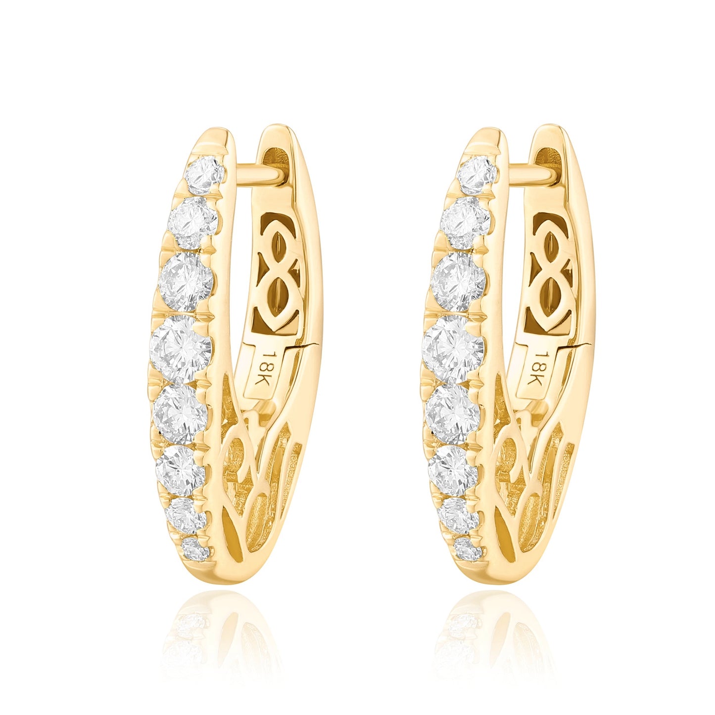 Carel 18K Oval Pave Diamond Earring