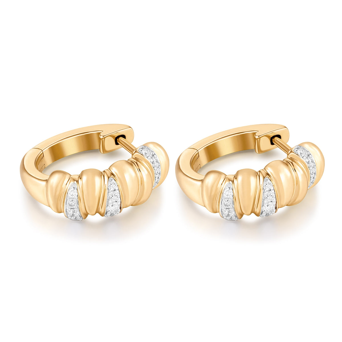 Carel 14K Spiral Diamond Earring