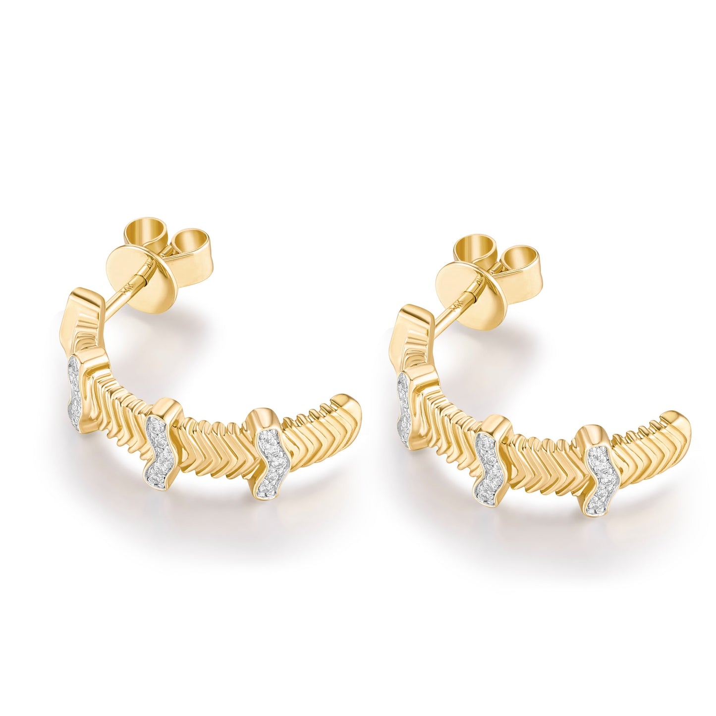 Carel 14K Ripple Diamond Earring