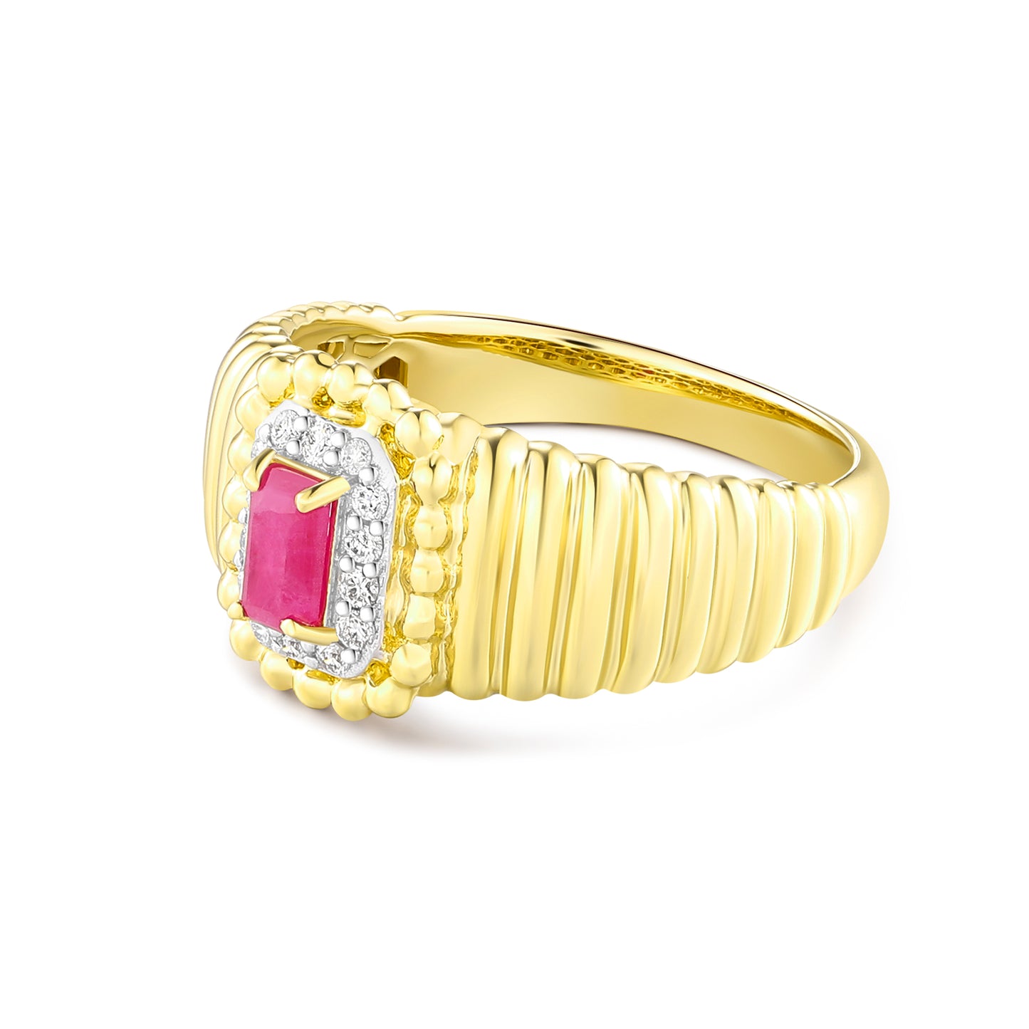 Carel 14K Octagon Cut Ruby Ring