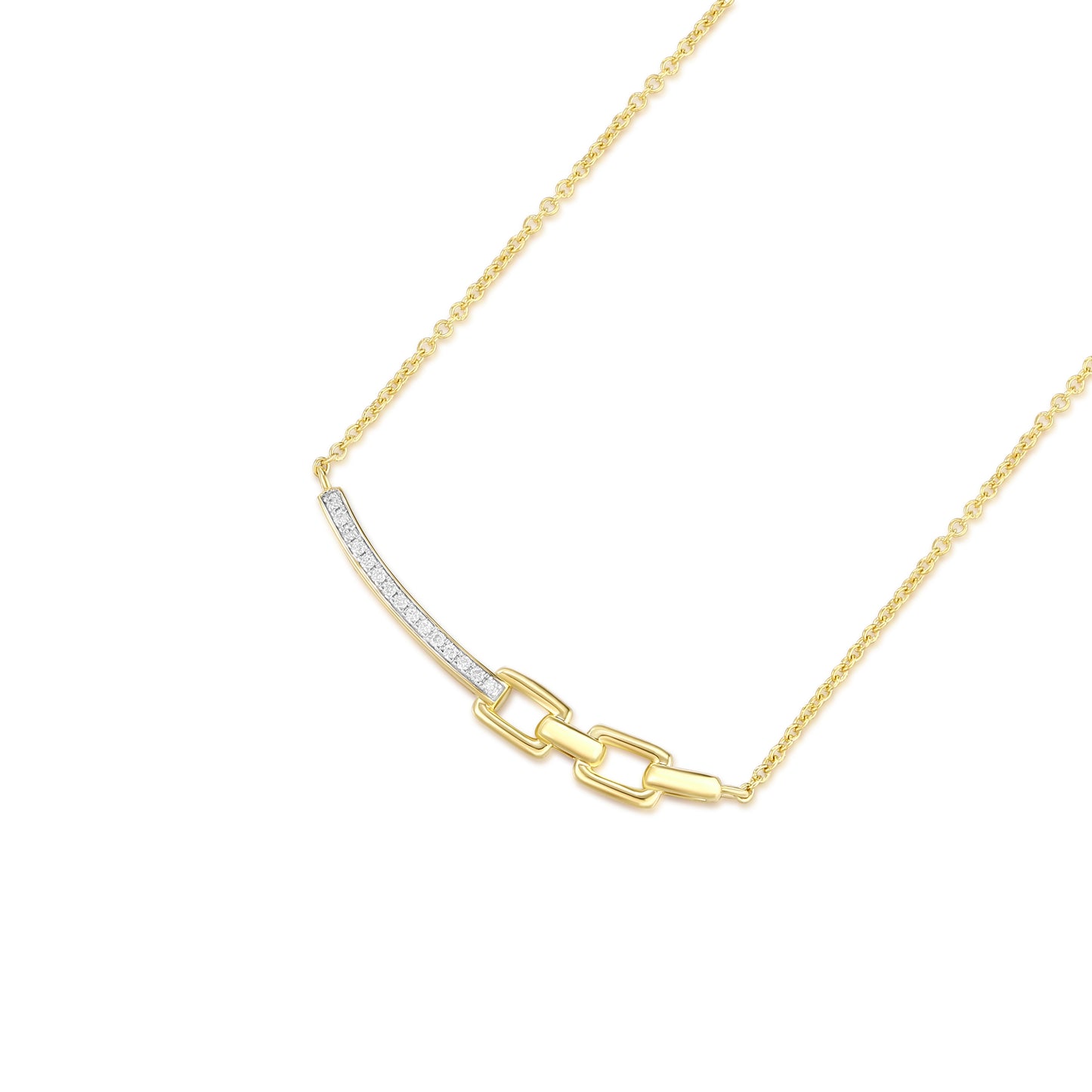 Carel 14K Chain Pave Diamond Pendant