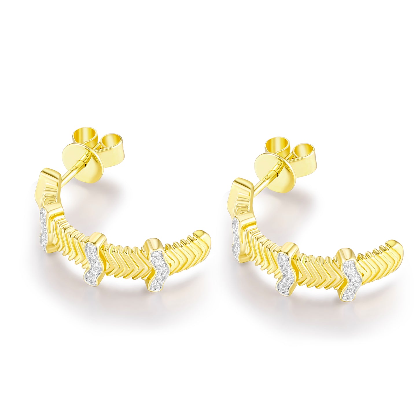 Carel 14K Ripple Diamond Earring