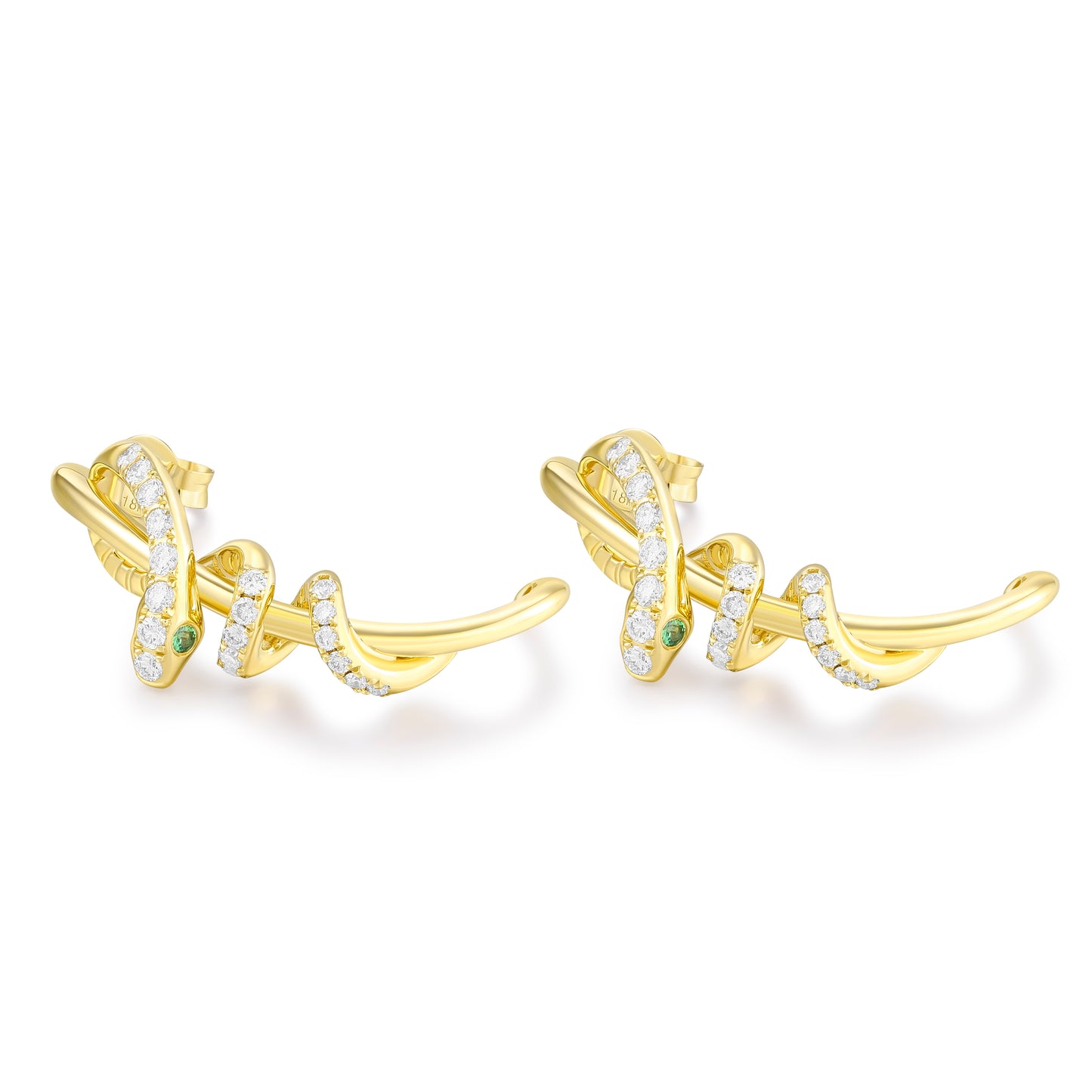 Carel 18K White Snake Earrings