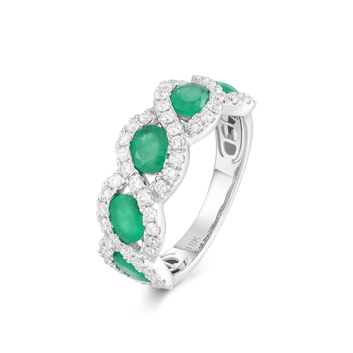 Carel 18K Emerald Oval Cut Ring