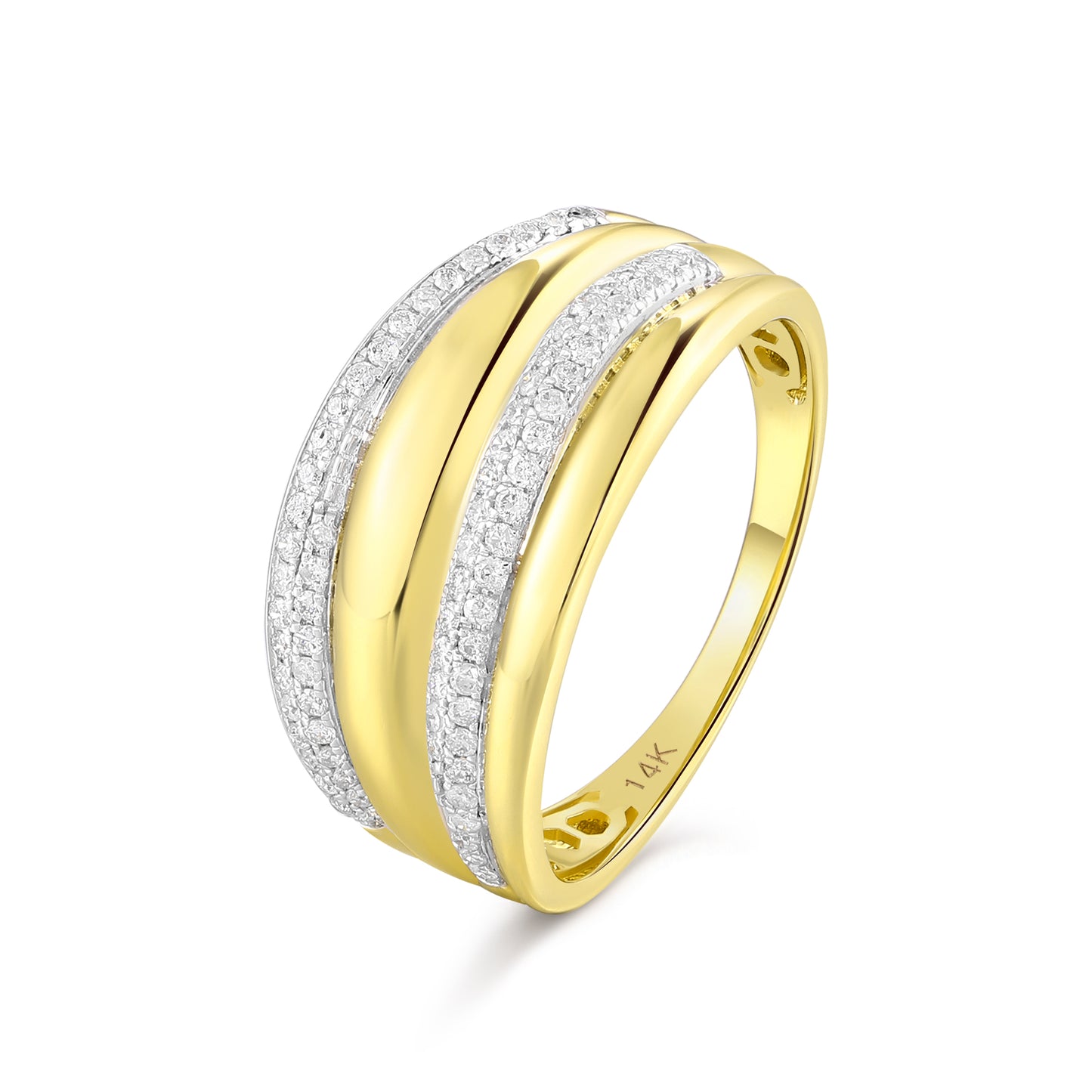Carel 14K Crescent Pave Diamond Ring