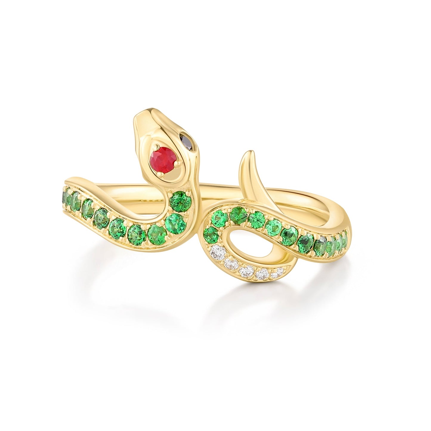 Carel 18K Emerald Snake Ring
