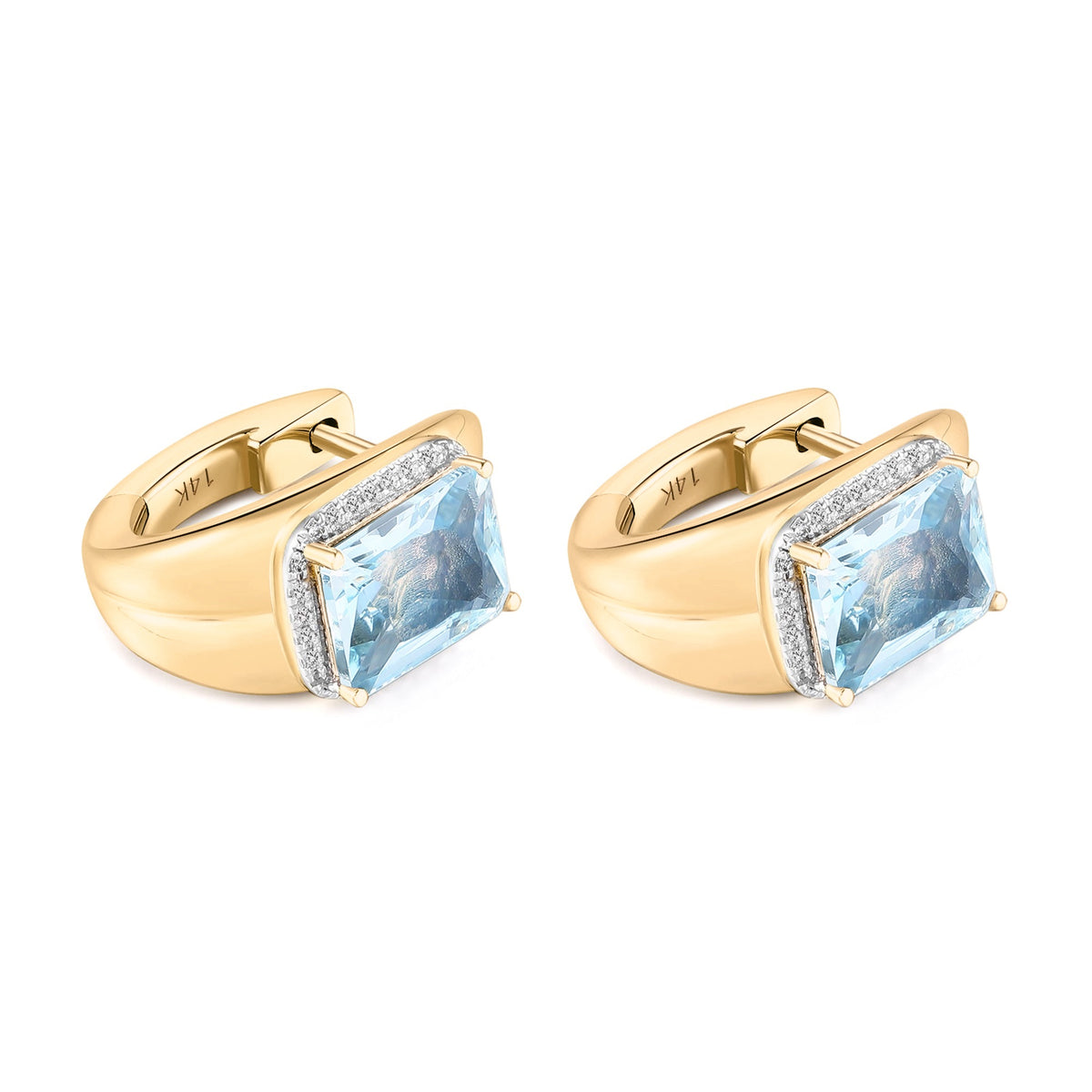 Carel 14K Octagon Cut Aquamarine Earring