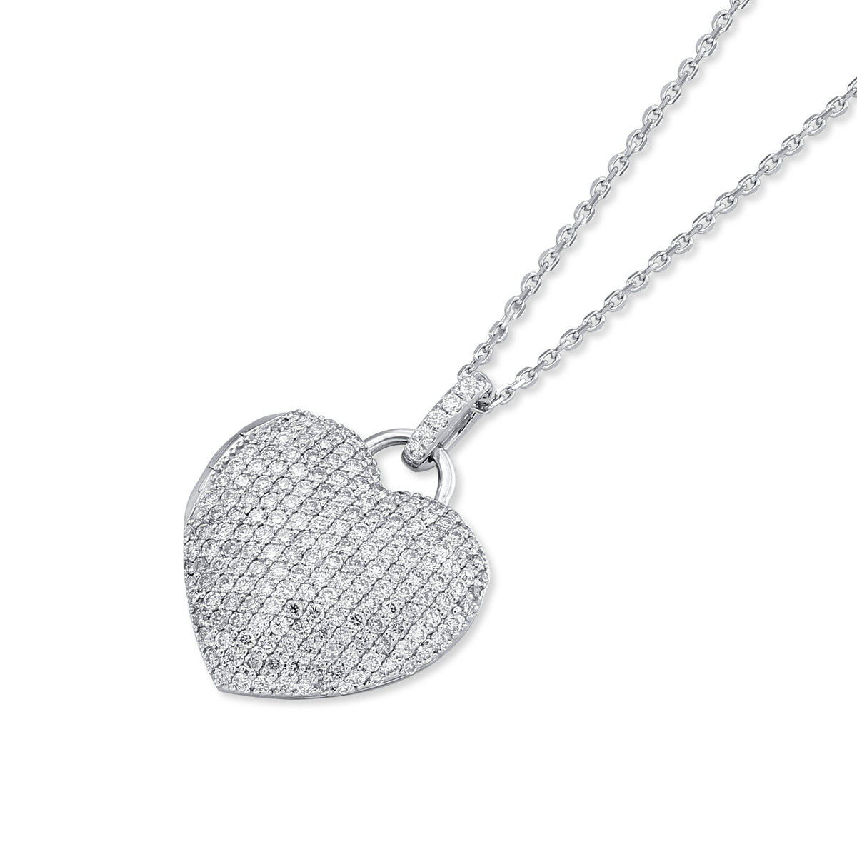 Carel 14K Pave Diamond Heart Shape Pendant