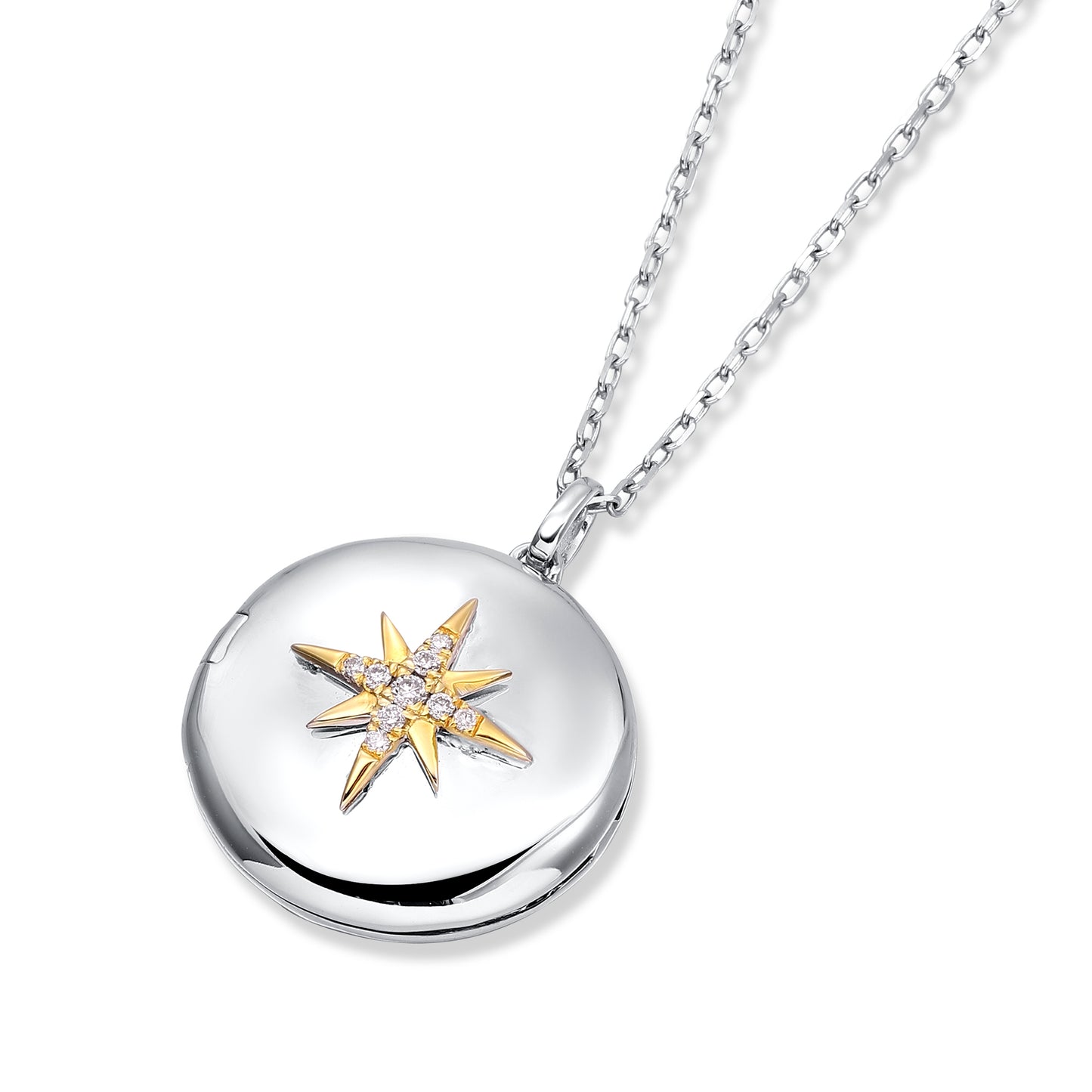 Carel 14K Octagram Diamond Pendant