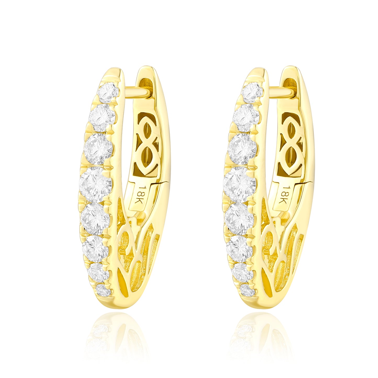 Carel 18K Oval Pave Diamond Earring