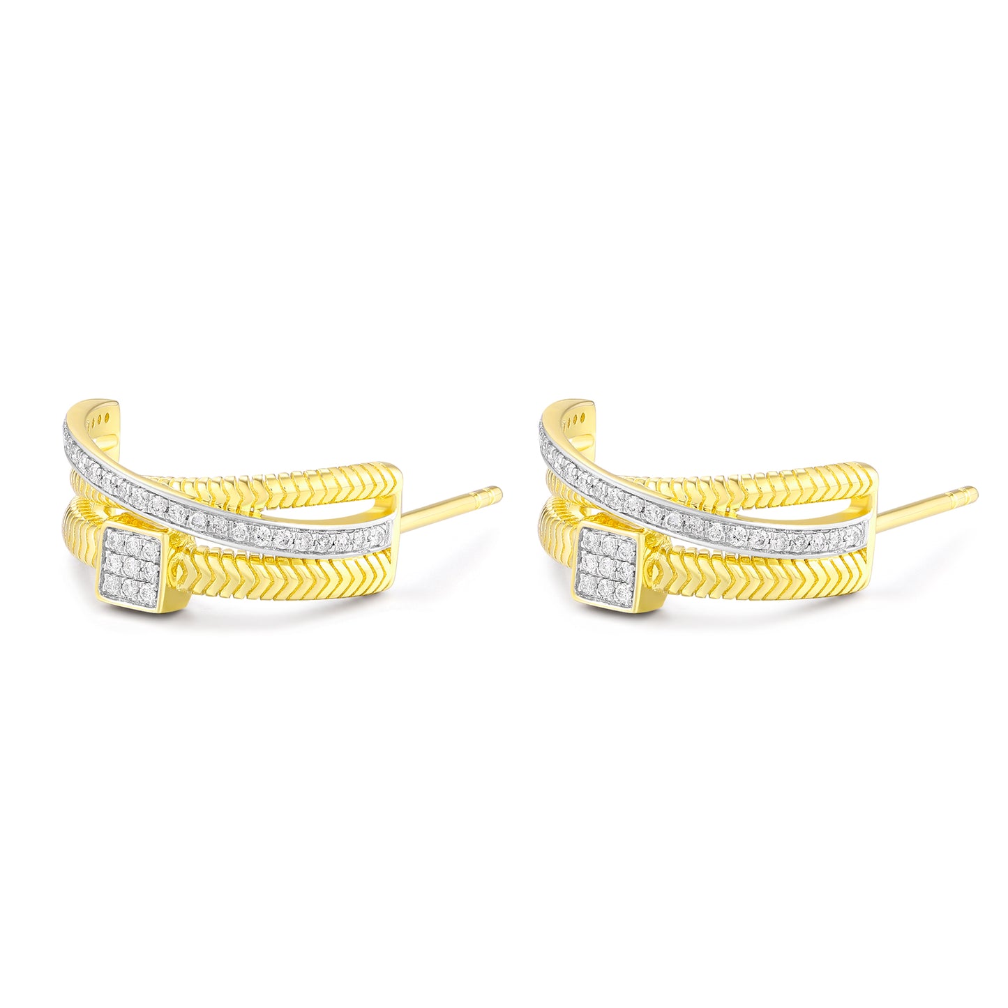 Carel 14K Nine-square Grid Twist Earring