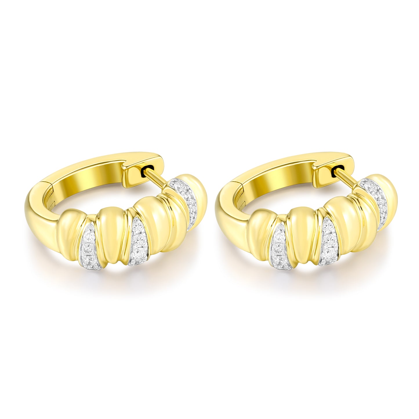 Carel 14K Spiral Diamond Earring