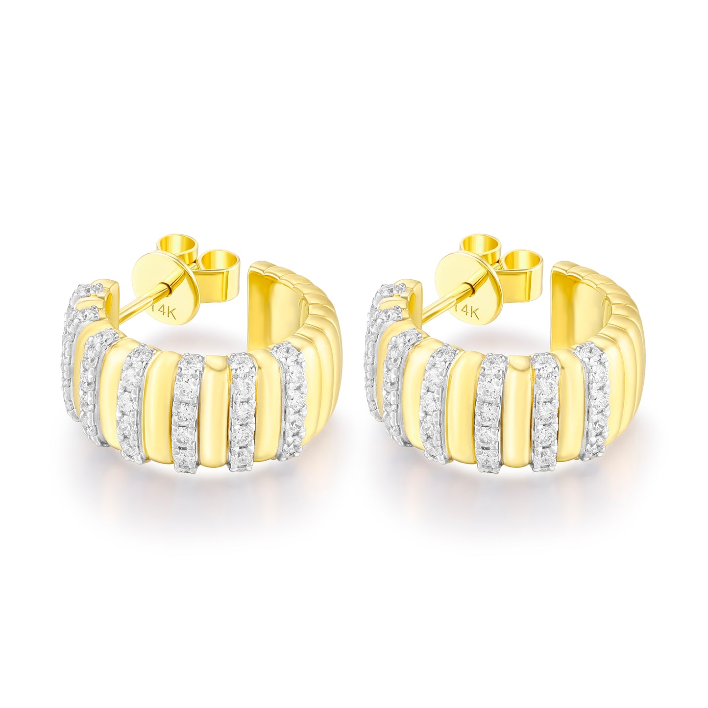 Carel 14K Stripe Diamond Earring
