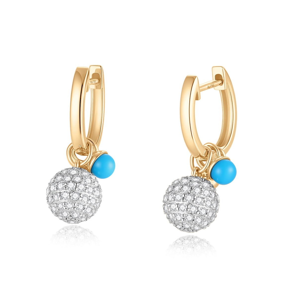 Carel 18K Diamond Turquoise Earrings