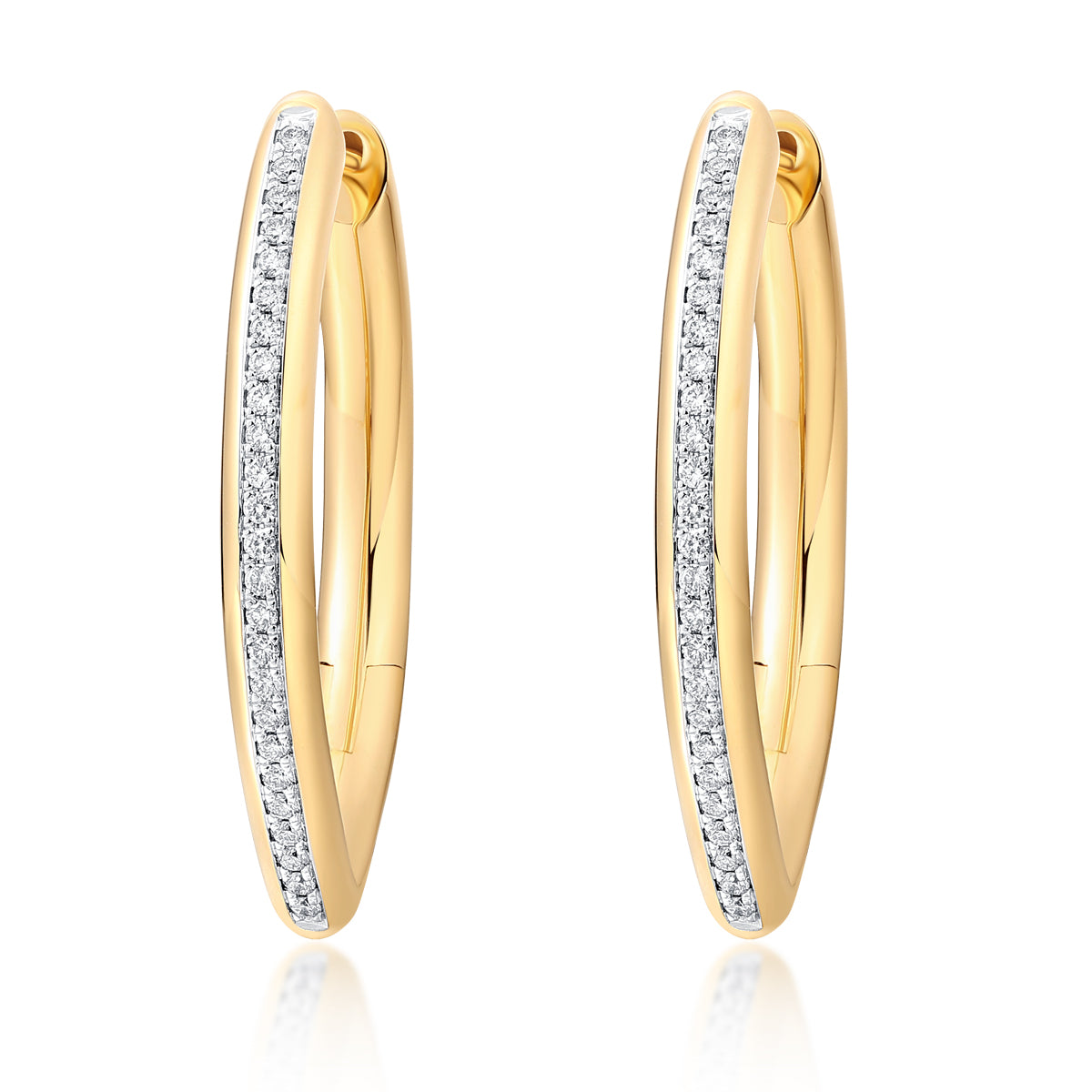 Carel 14K Classic Diamond Hoop Earring
