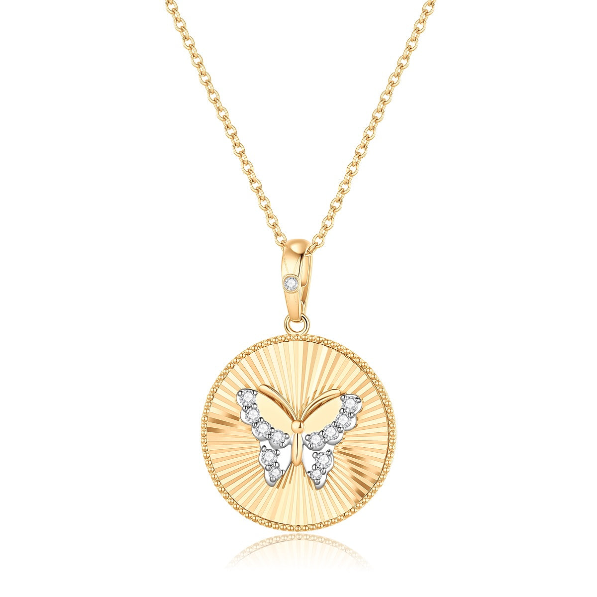 Carel 18K Diamond Butterfly Pendant