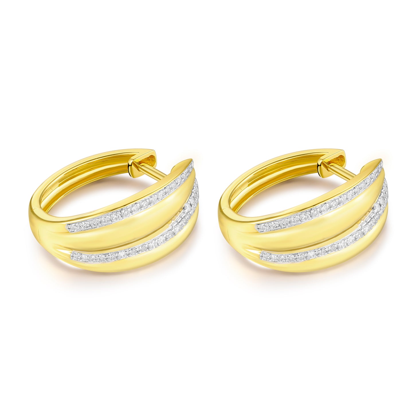 Carel 14K Crescent Pave Diamond Earring