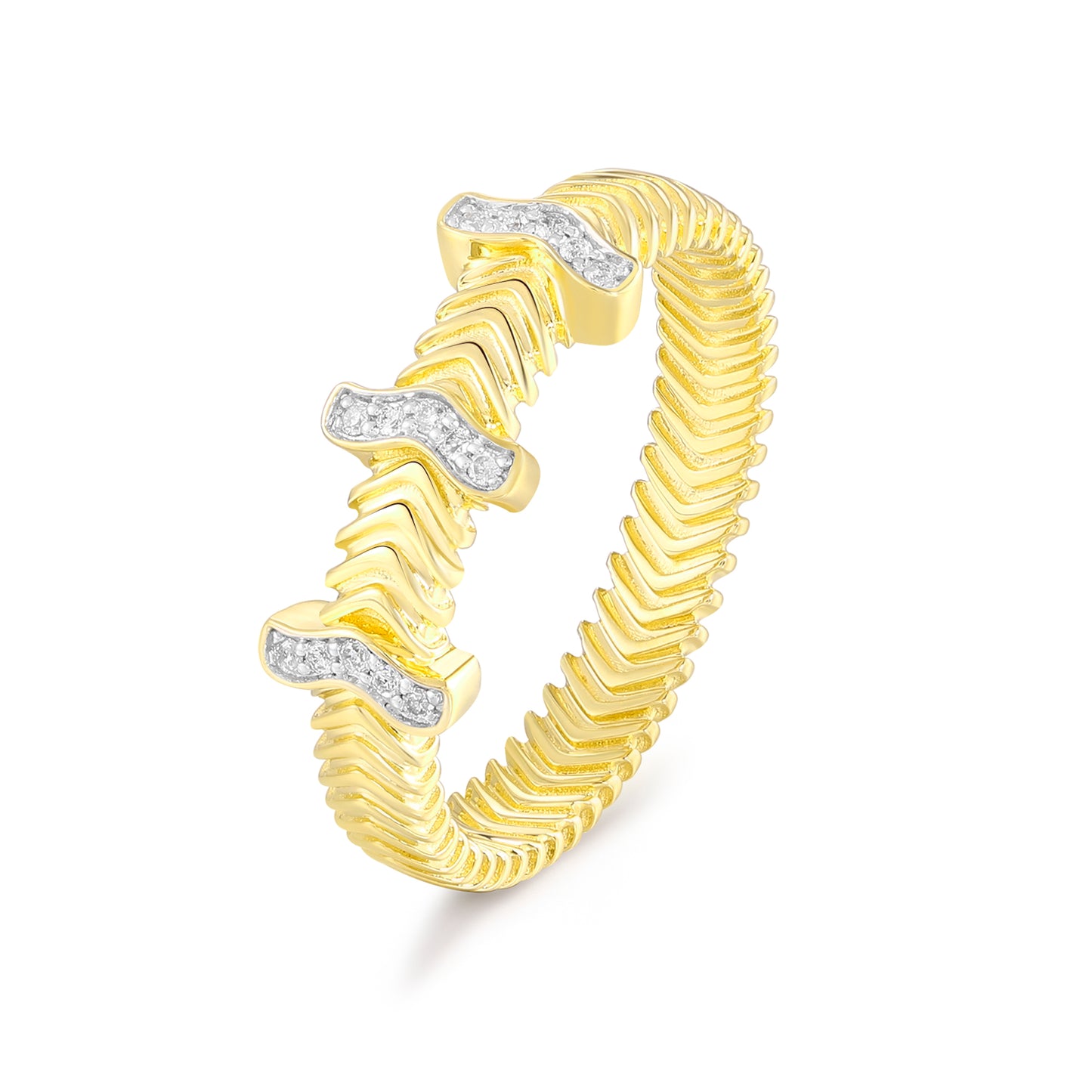 Carel 14K Ripple Diamond Ring