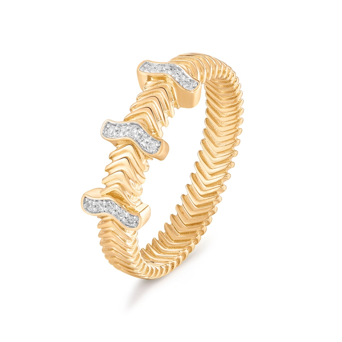 Carel 14K Ripple Diamond Ring