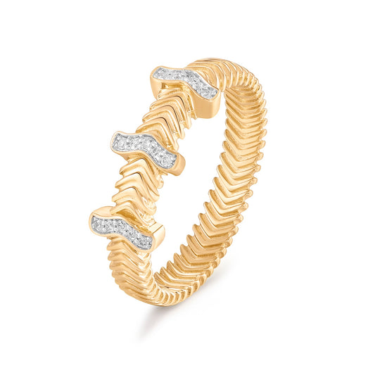 Carel 14K Ripple Diamond Ring