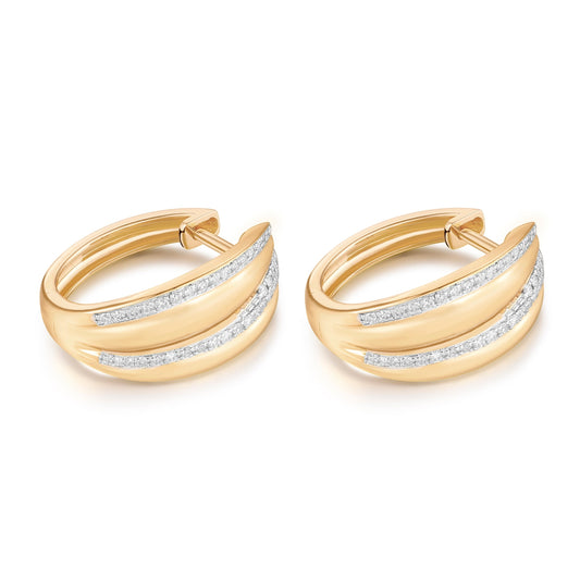 Carel 14K Crescent Pave Diamond Earring