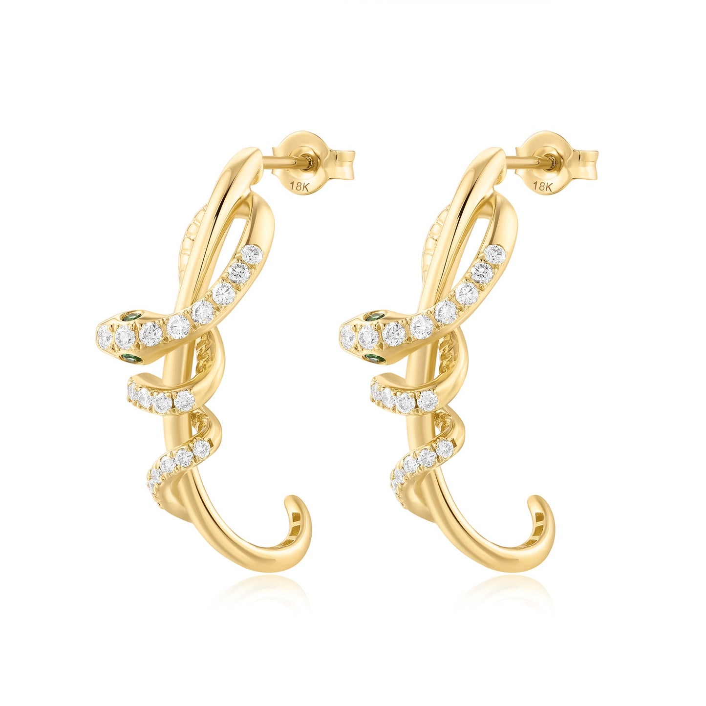 Carel 18K Gold Snake Earrings