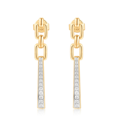 Carel 14K Chain Pave Diamond Earring