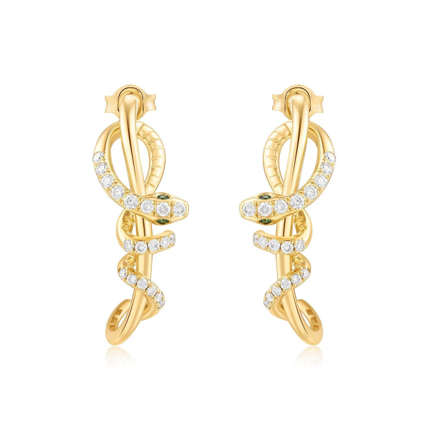 Carel 18K Gold Snake Earrings