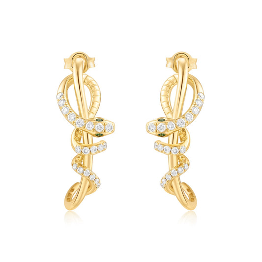 Carel 18K Gold Snake Earrings