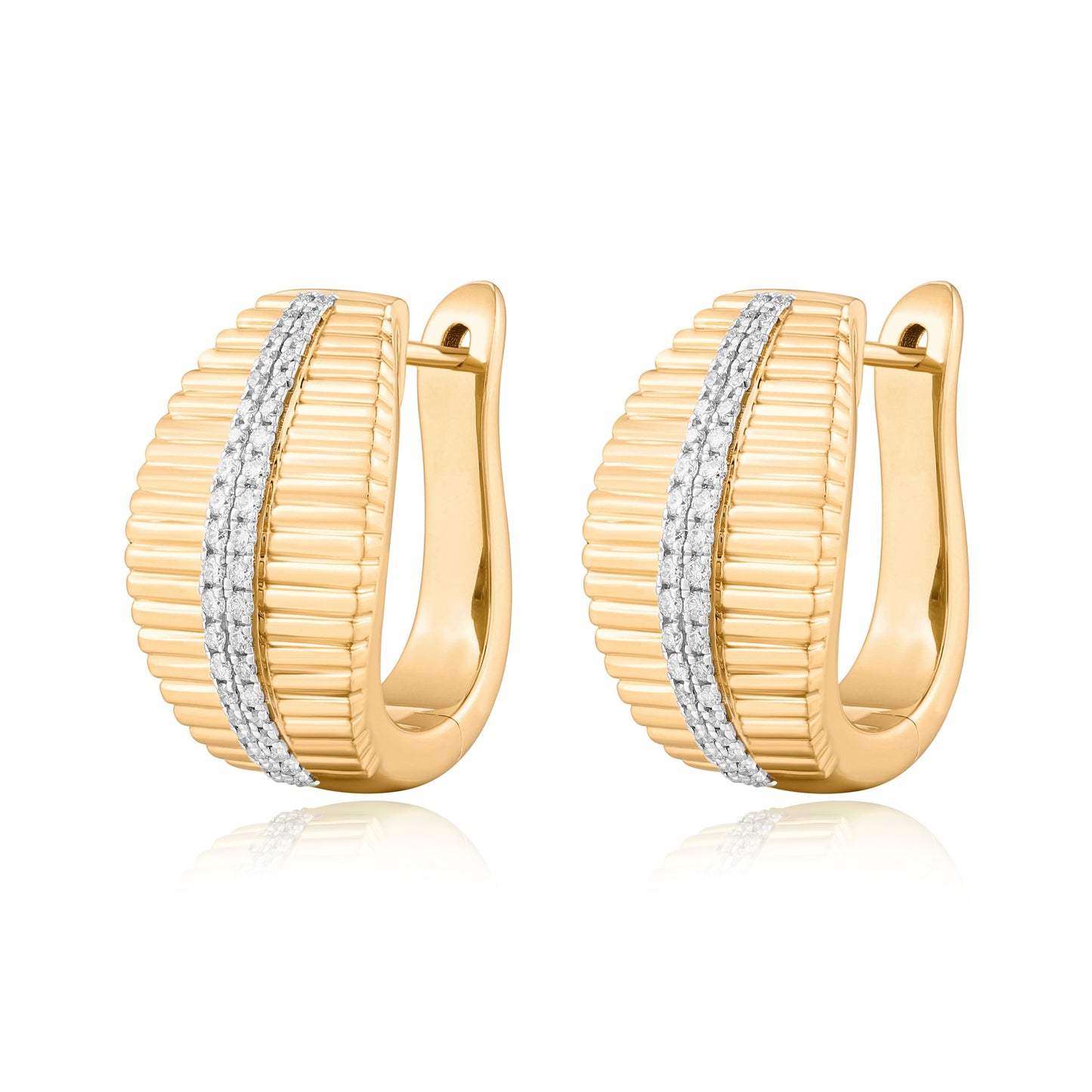 Carel 18K Stria Pave Diamond Earring