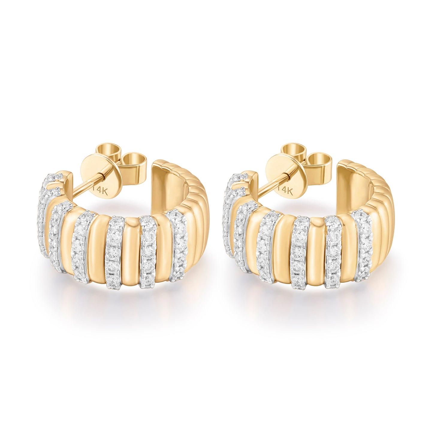 Carel 14K Stripe Diamond Earring