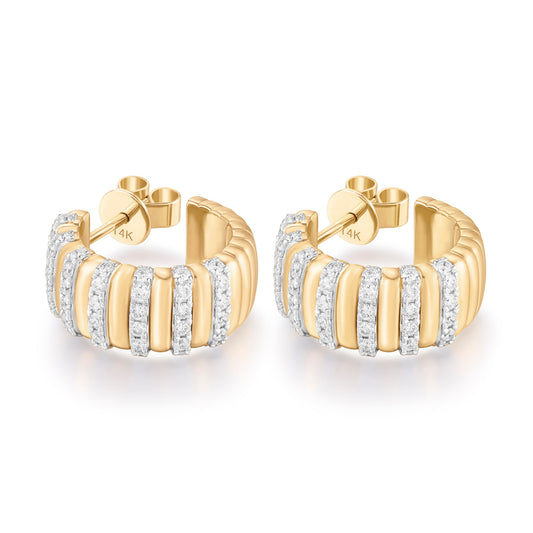 Carel 14K Stripe Diamond Earring