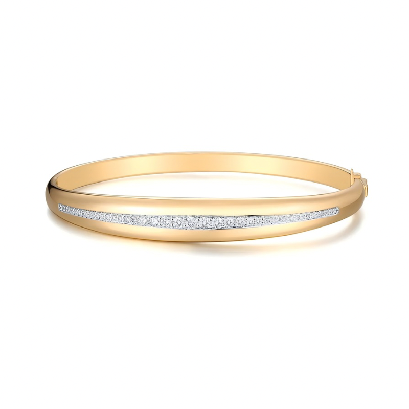 Carel 14K Link Shape Diamond Bangle