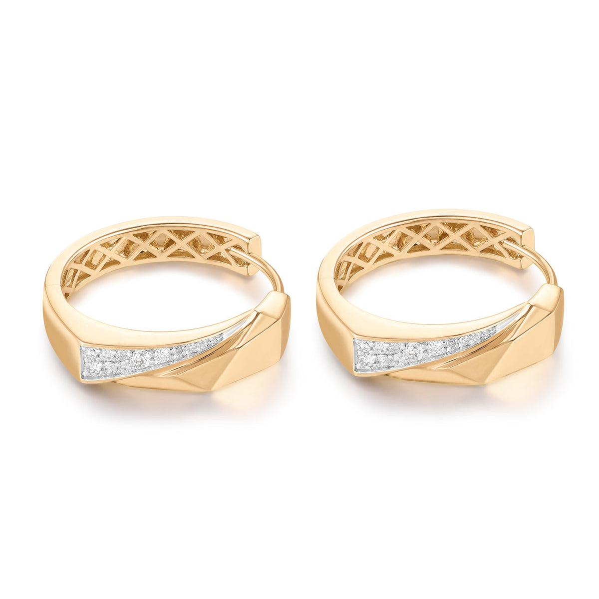 Carel 14K Geometric Diamond Earring