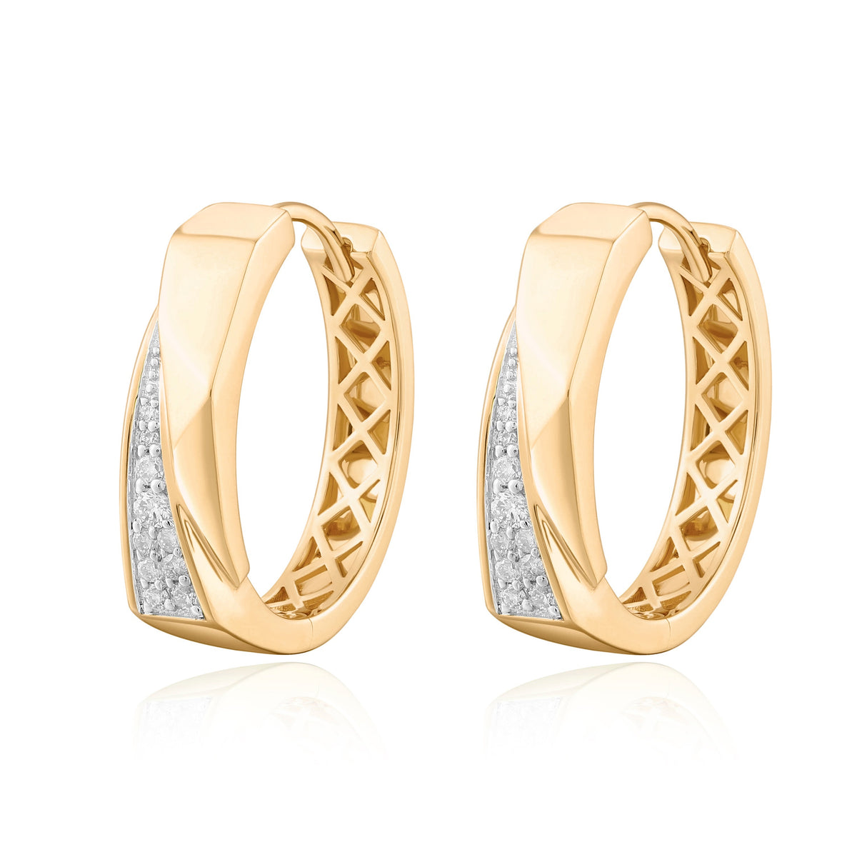 Carel 14K Geometric Diamond Earring