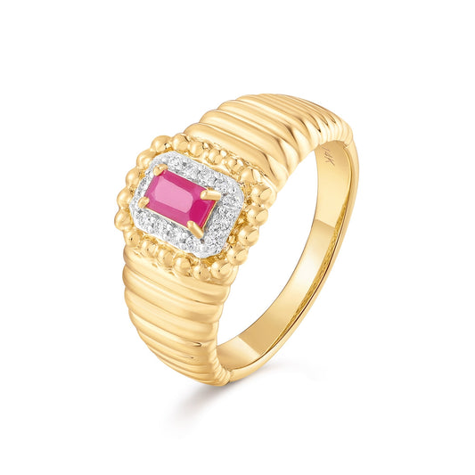 Carel 14K Octagon Cut Ruby Ring