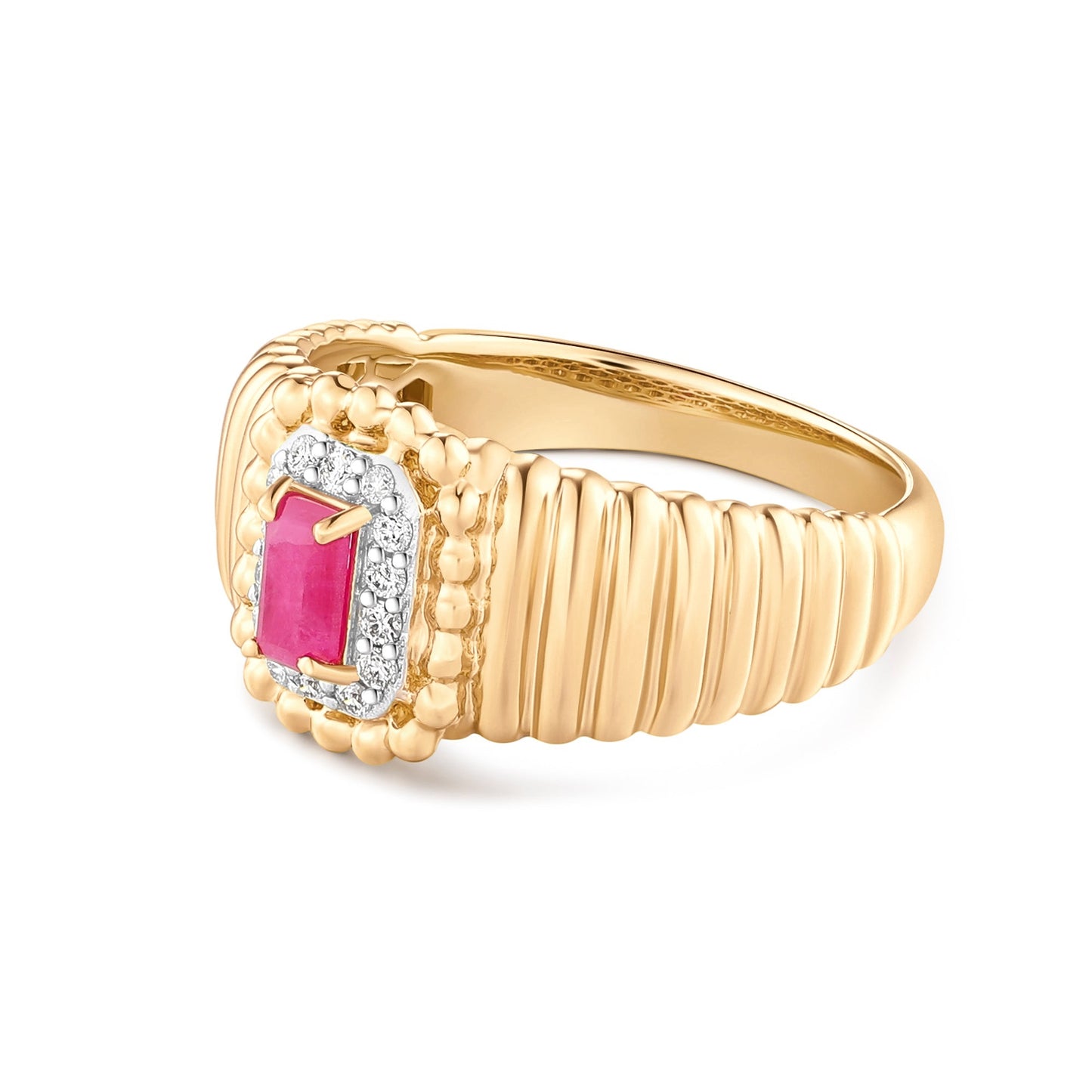 Carel 14K Octagon Cut Ruby Ring