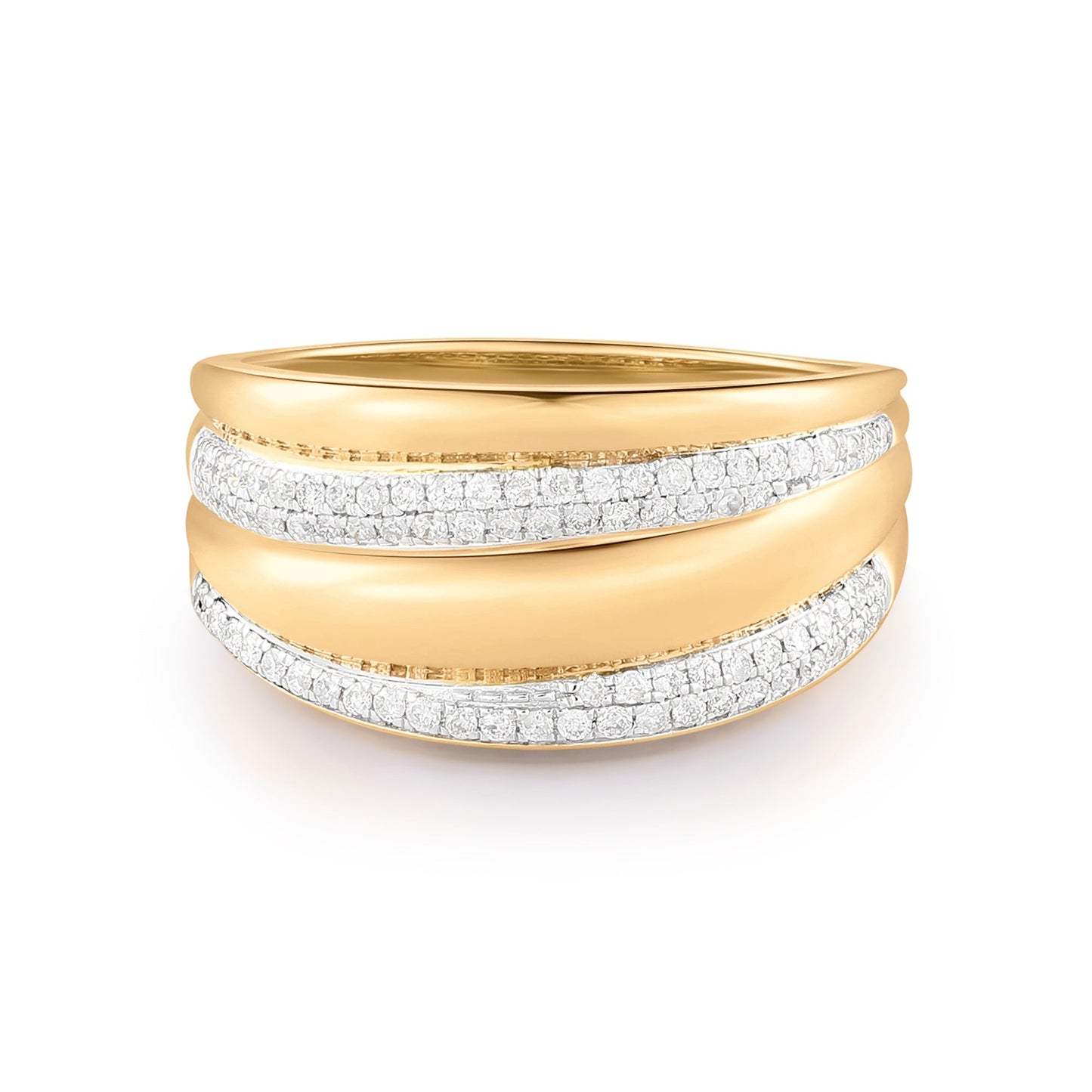 Carel 14K Crescent Pave Diamond Ring