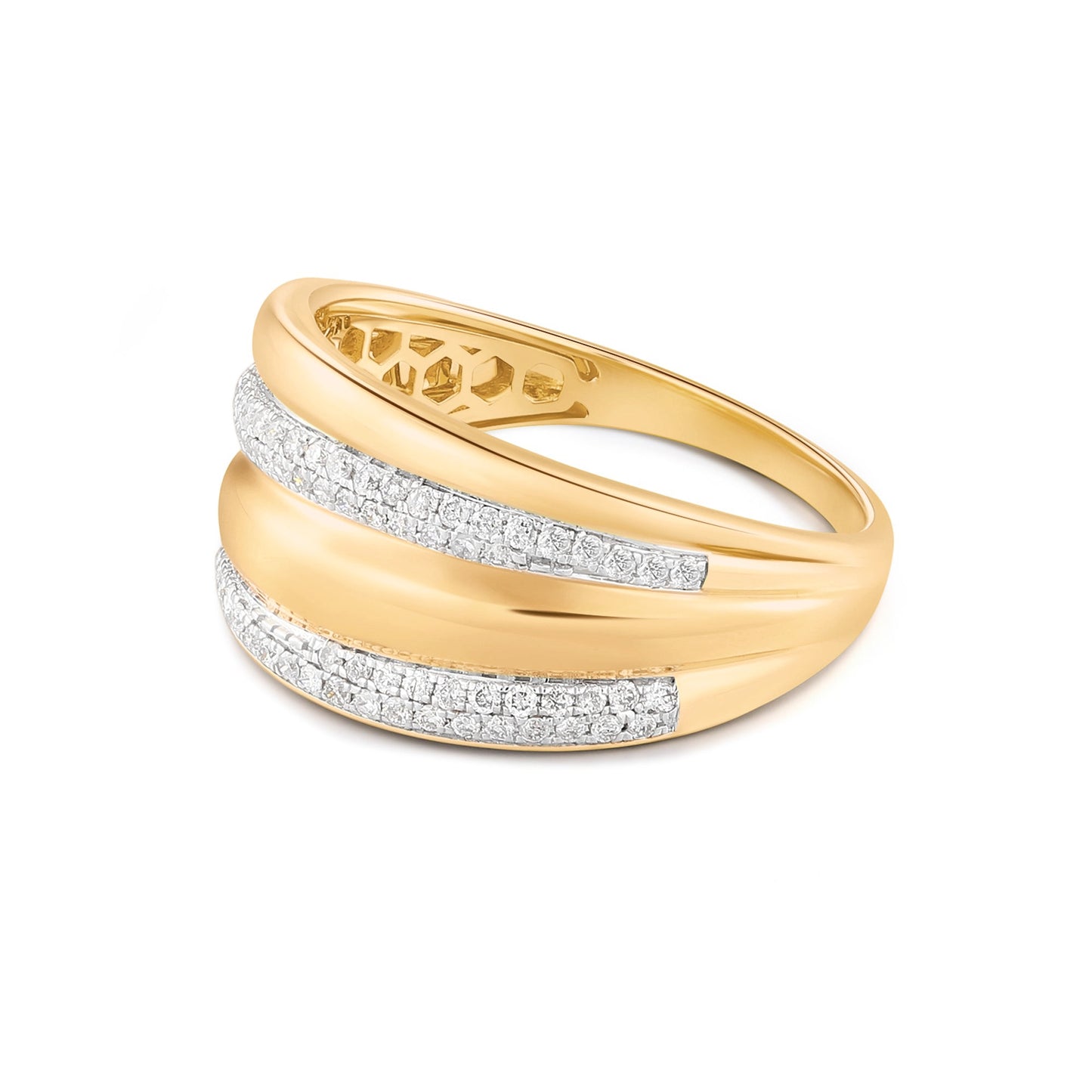 Carel 14K Crescent Pave Diamond Ring