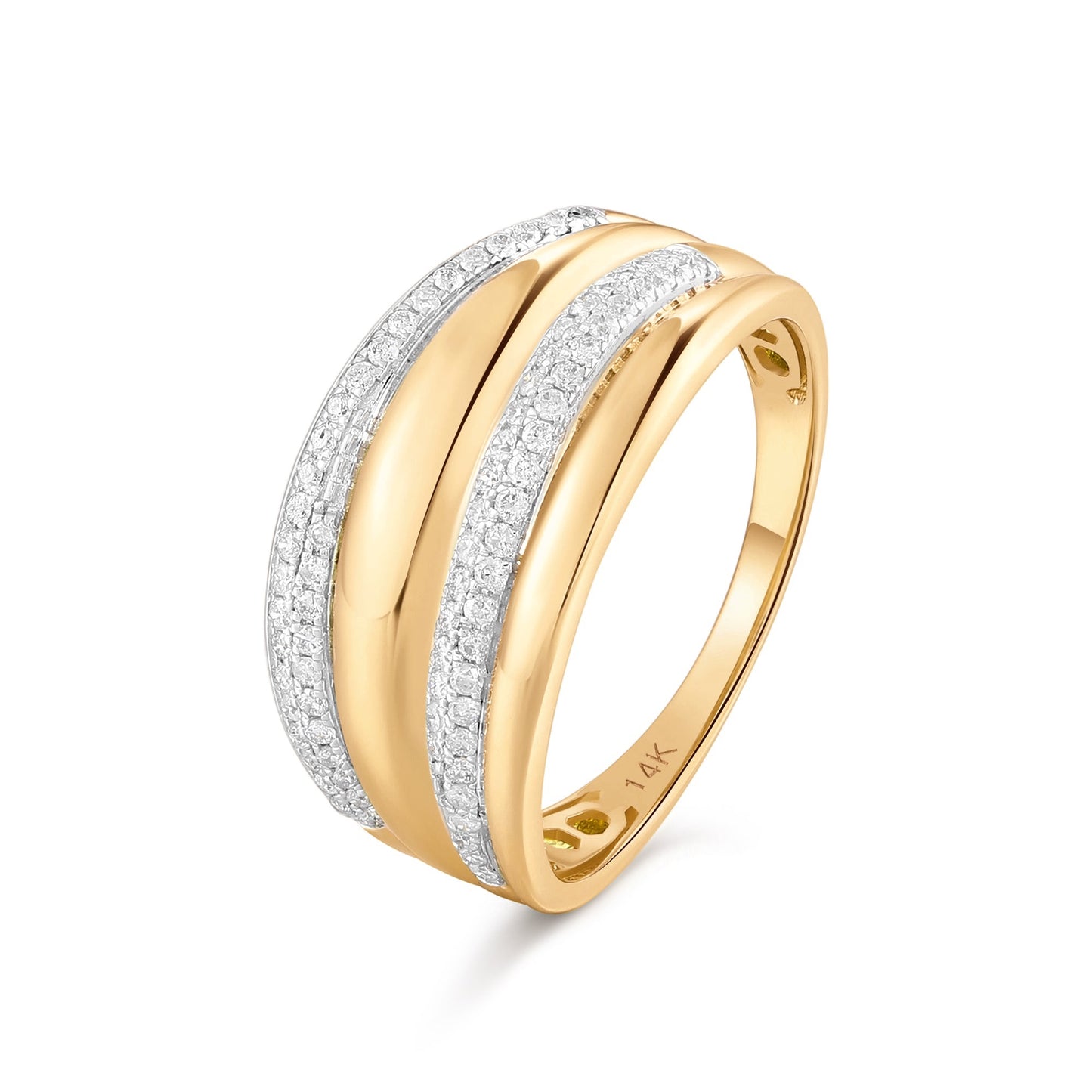 Carel 14K Crescent Pave Diamond Ring