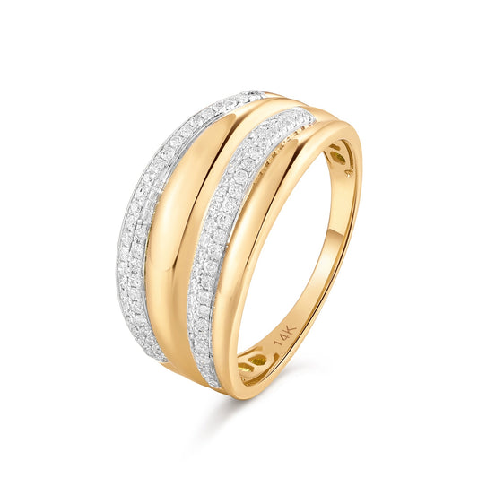 Carel 14K Crescent Pave Diamond Ring