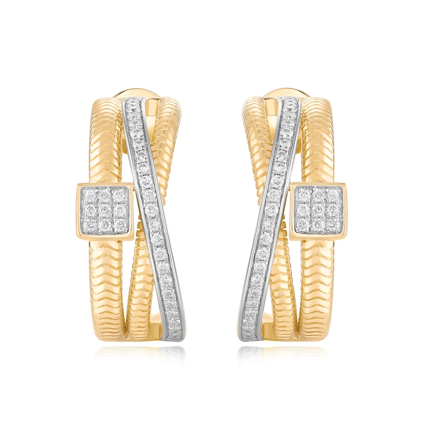 Carel 14K Nine-square Grid Twist Earring