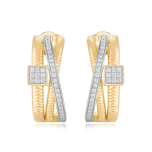 Carel 14K Nine-square Grid Twist Earring