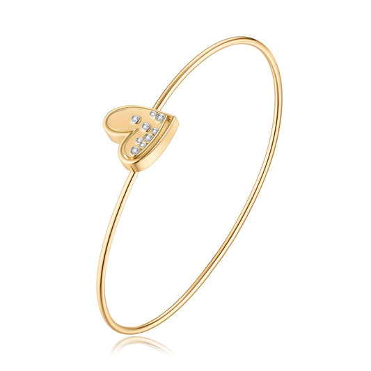 Carel 18K Diamond Heart Bangle