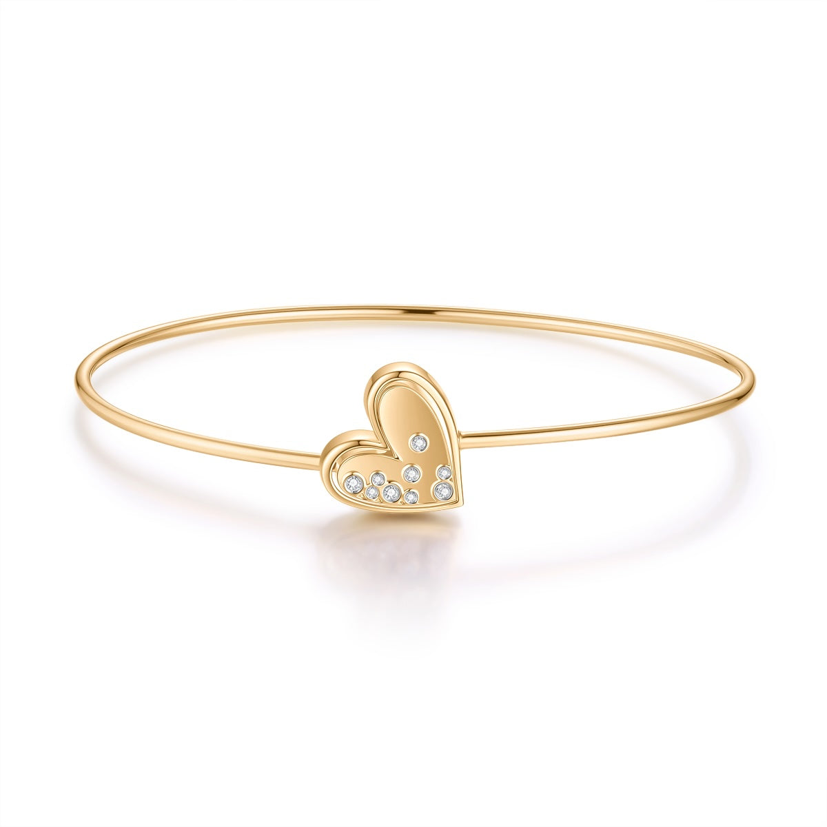 Carel 18K Diamond Heart Bangle