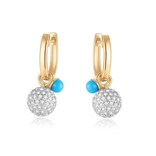 Carel 18K Diamond Turquoise Earrings