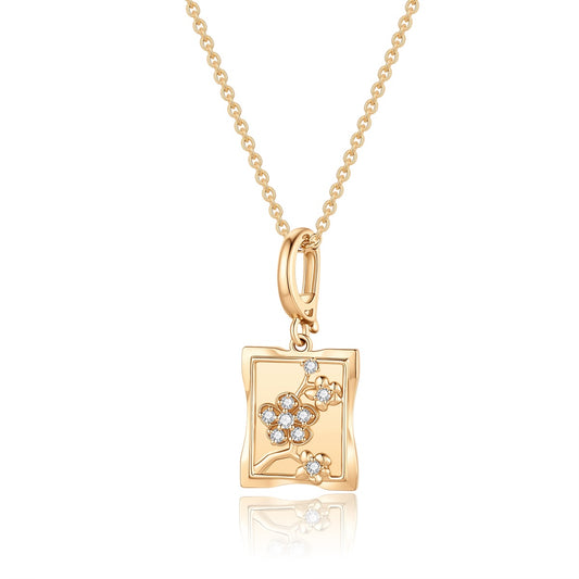 Carel 18K Diamond Flower Pendant