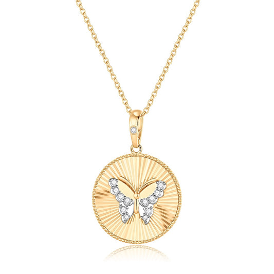Carel 18K Diamond Butterfly Pendant