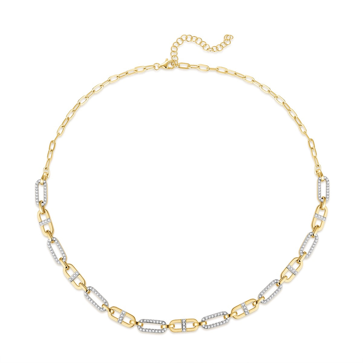 Carel 18K Diamond Paperclip Necklace